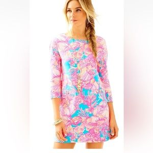 NWT LILLY PULITZER SZ M LENA DRESS SPARKLING BLUE FAN TASTIC